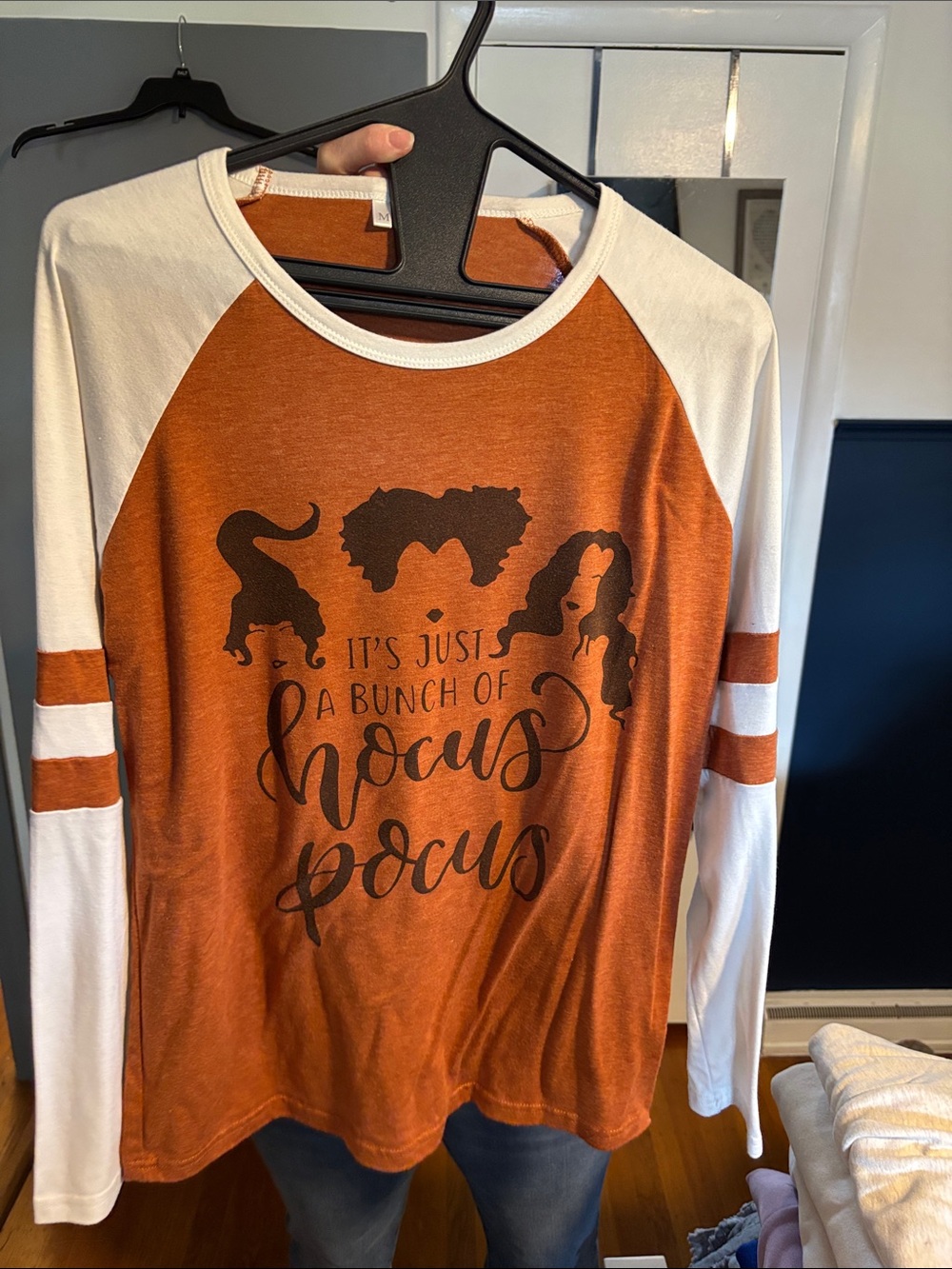 Girls' Orange & White 'Hocus Pocus' Long-Sleeve Raglan Tee